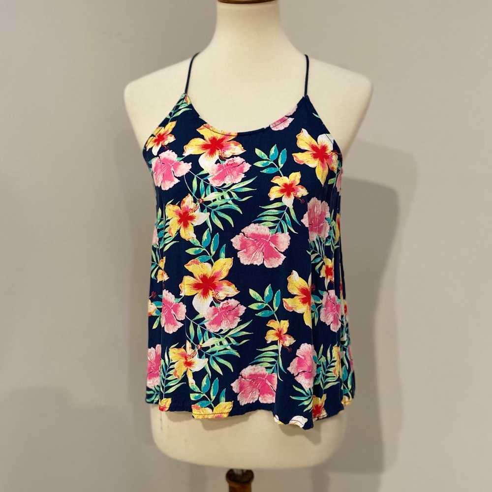 ❄️4 for $20 No Boundaries • Hibiscus Flower High Neck Tank